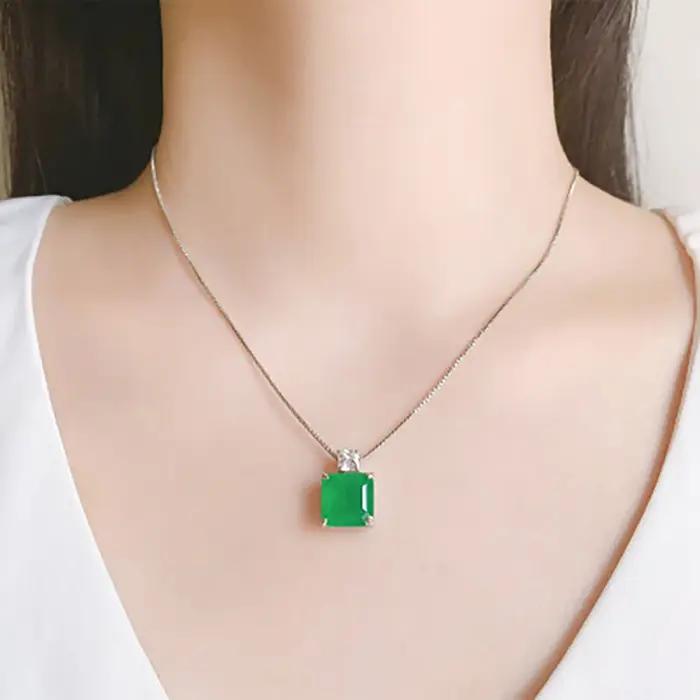 KNRIcals EN-Ensembles de bijoux en émeraude de simulation de luxe