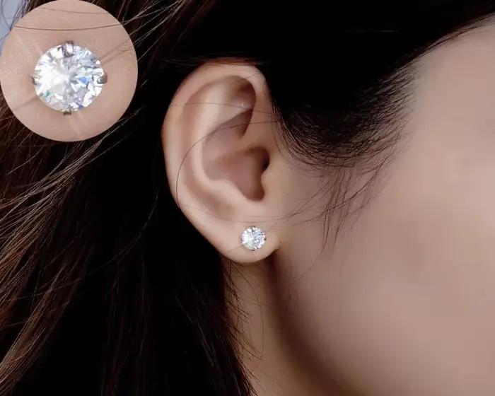 LEKANI cristal mode véritable 925 boucles d'oreilles en argent Sterling pour les femmes de mariage bijoux fins cadeau