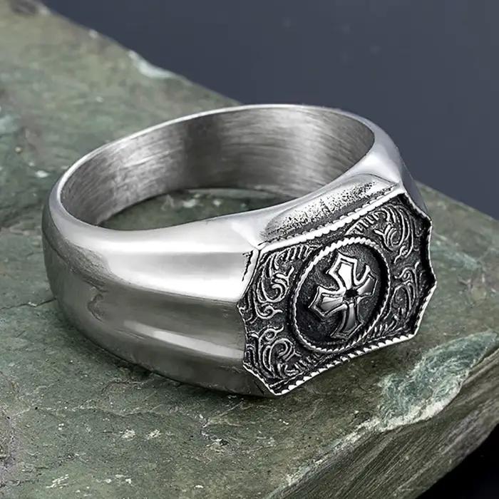 Bague croix foi et force pour hommes et femmes