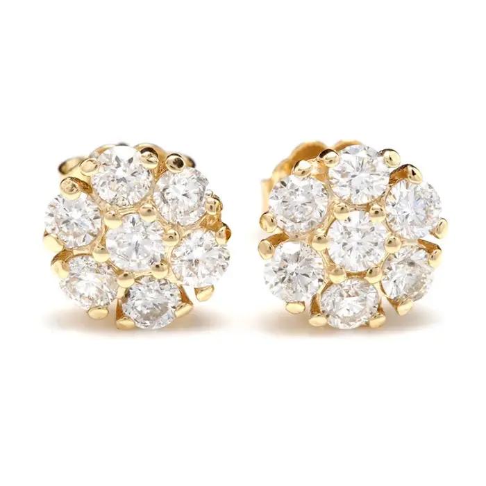 Huitan luxe couleur or brillant cubique zircone boucles d'oreilles pour les femmes délicat petite femme boucle d'oreille cadeaux bijoux classiques