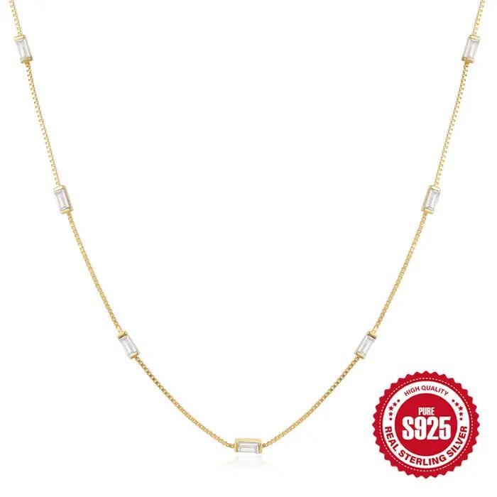 CANNER – collier en argent Sterling 925 pour femmes, chaîne de clavicule en Zircon coloré, bijoux te