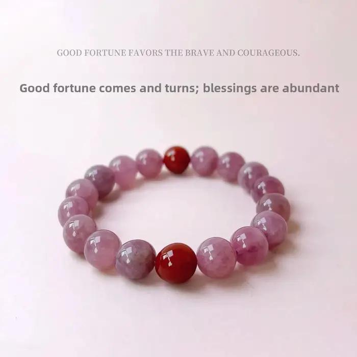 Bracelet en perles de quartz rose naturel pour femmes