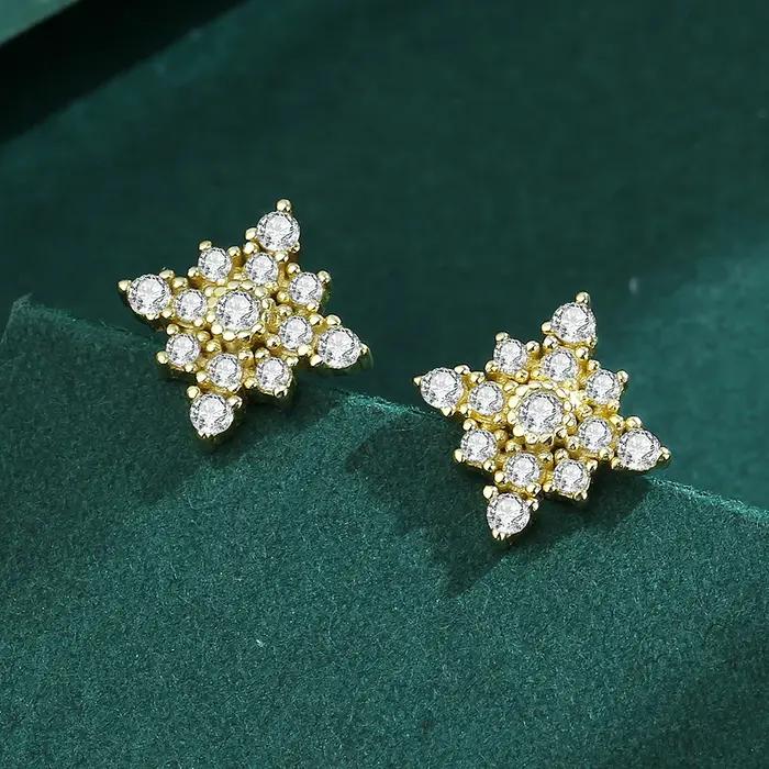 Boucle d'oreille flocon de neige pour femmes