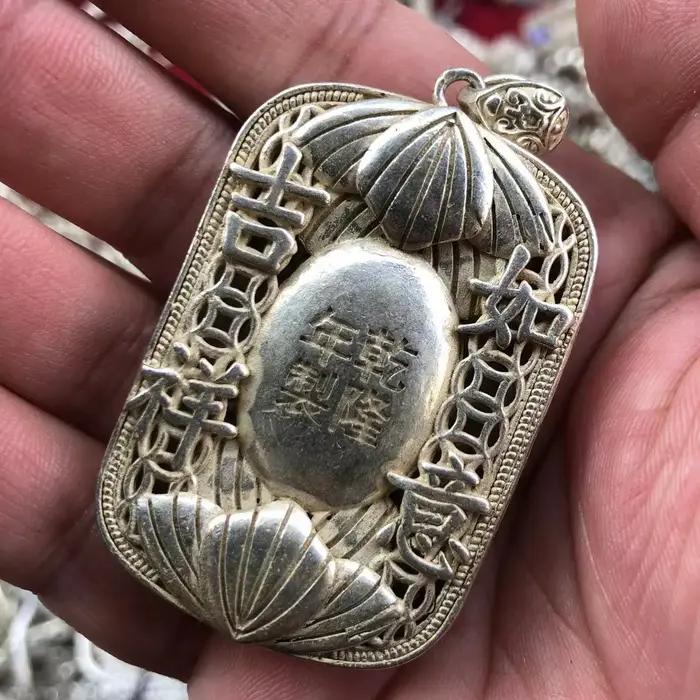 Pendentif vintage double dragon ajouré