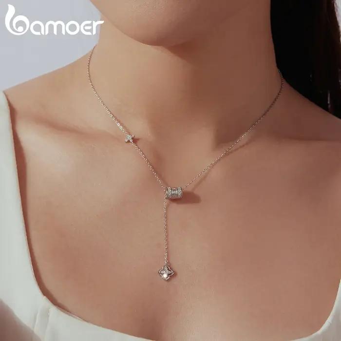 BAMOER – collier en moissanite en argent Sterling 925