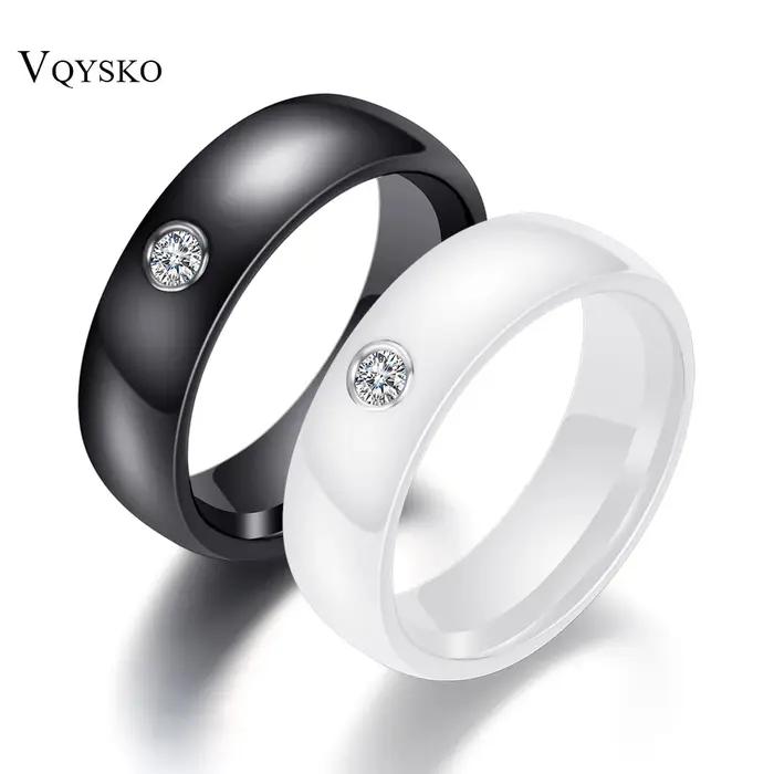 Bague en céramique colorée pour hommes et femmes