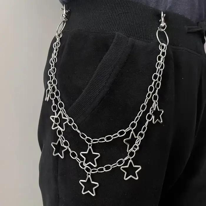 JOHip Hop Hipster Punk Metal Crescent pour hommes et femmes, sac géométrique, cool, cent paires de p