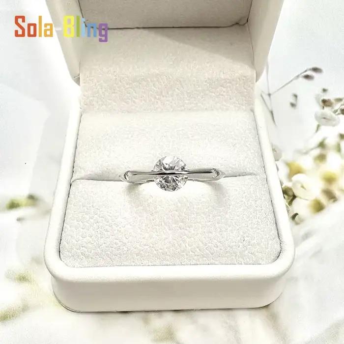 Sola-Bling 100% Pass diamant testeur Moissanite bague 925 bagues en argent Sterling pour les femmes