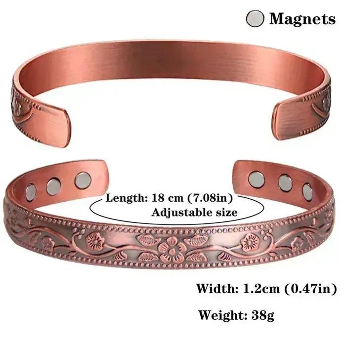 Bracelet magnétique en cuivre pur pour hommes et femmes