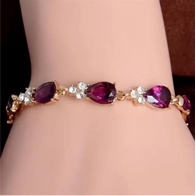 YLWHJJ – Bracelet de Tennis romantique en feuille de zircone pour femmes