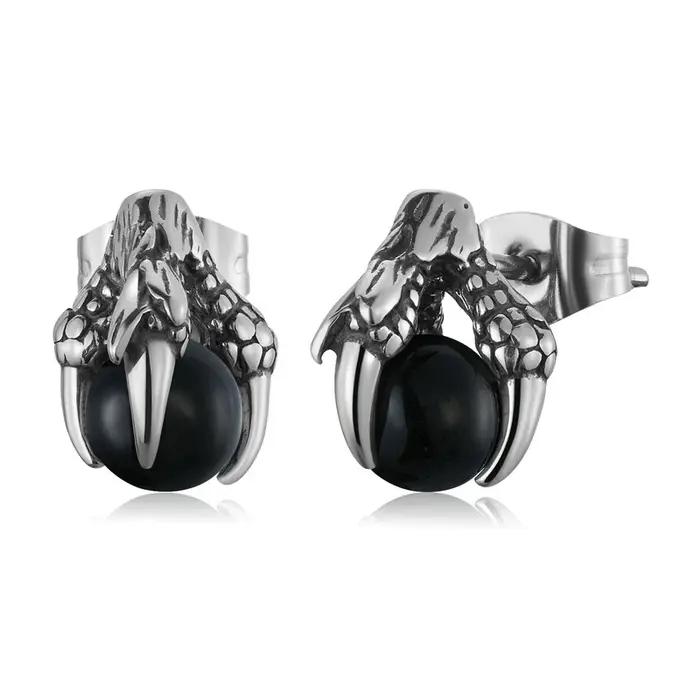Boucles d'oreilles griffe de dragon en acier inoxydable pour hommes et femmes
