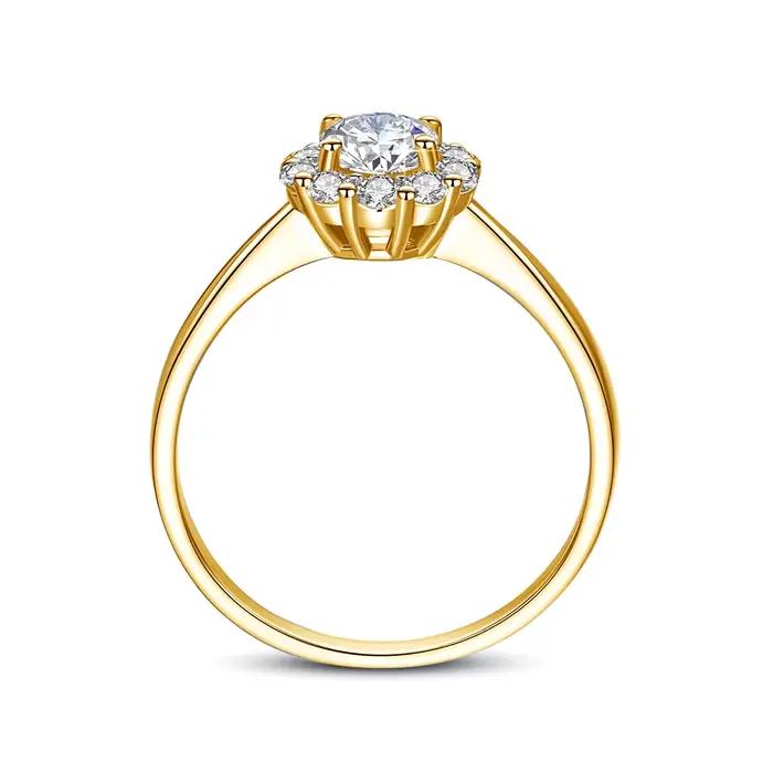 Bague en argent pur avec diamant Moissanite pour femme, bague fleur ignorante, matiques de fiançailles de mariage, bijoux pour femme, cadeau fille, 0,5 ct, 5mm