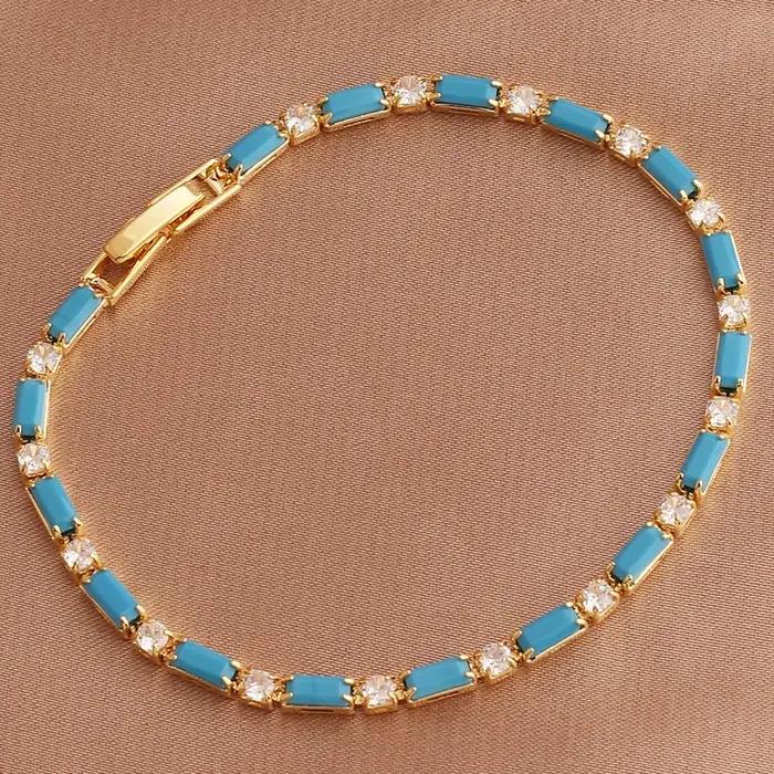 Bracelet de Tennis CZ en Zircon glacé arc-en-ciel pour femmes
