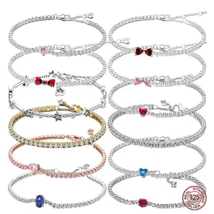 Bracelet de tennis étoile en argent sterling 925 pour femmes avec tourmaline pierre principale, design moderne et élégant, cadeau parfait pour Saint Valentin et autres occasions spéciales
