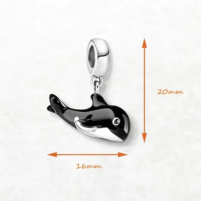 Pendentif à breloque baleine orca en émail pour hommes et femmes
