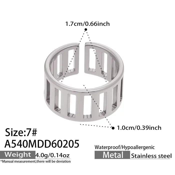 Bagues en acier inoxydable pour femmes, plaquées or 18 carats, large bande creuse, géométriques, min