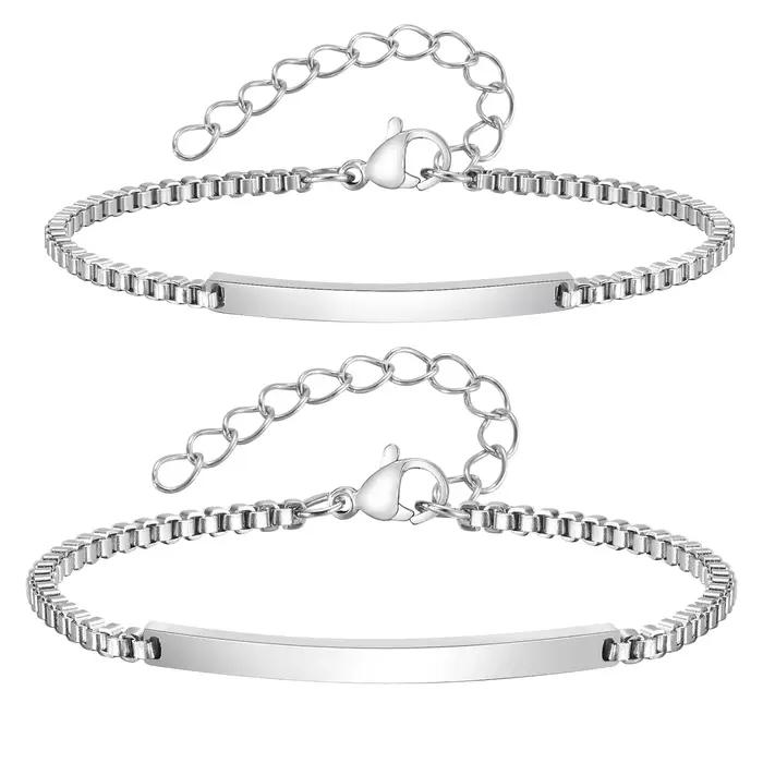 Bracelet Chaîne à Barre Vierge en Acier Inoxydable Pour Amoureux Occasions Spéciales Saint Valentin Cadeau Romantique