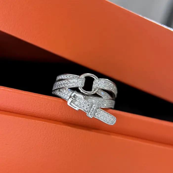 Bague SLJELY en argent Sterling 925 sertie de zirconium blanc élégante pour femmes occasions festives et cadeaux
