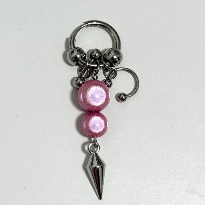 Y2K – boucles d'oreilles à rivets scintillants au Laser rose