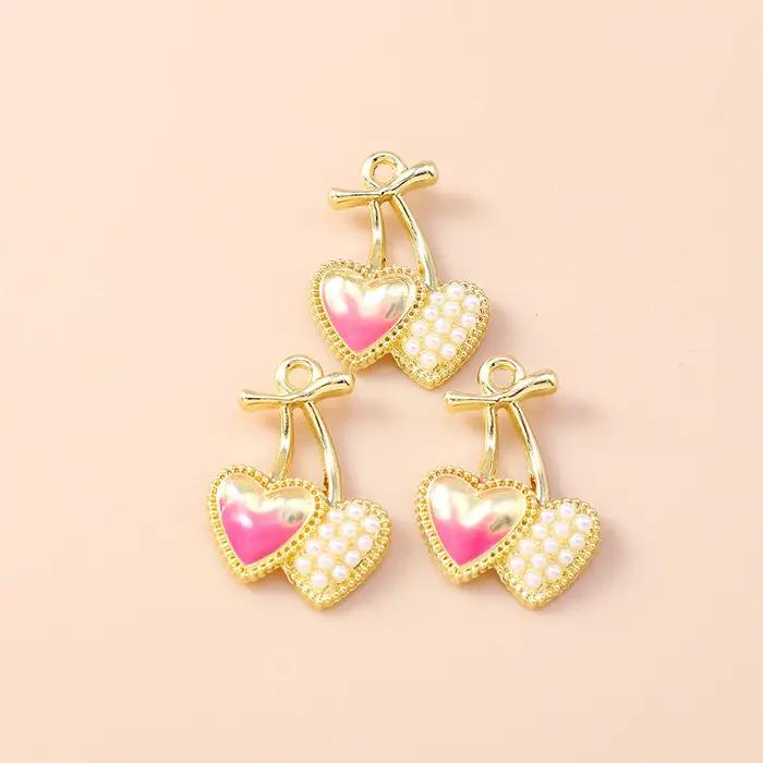 Leslie – breloques cerises en perles de cristal exquises, 13x19mm, 4 pièces, pour boucles d'oreilles
