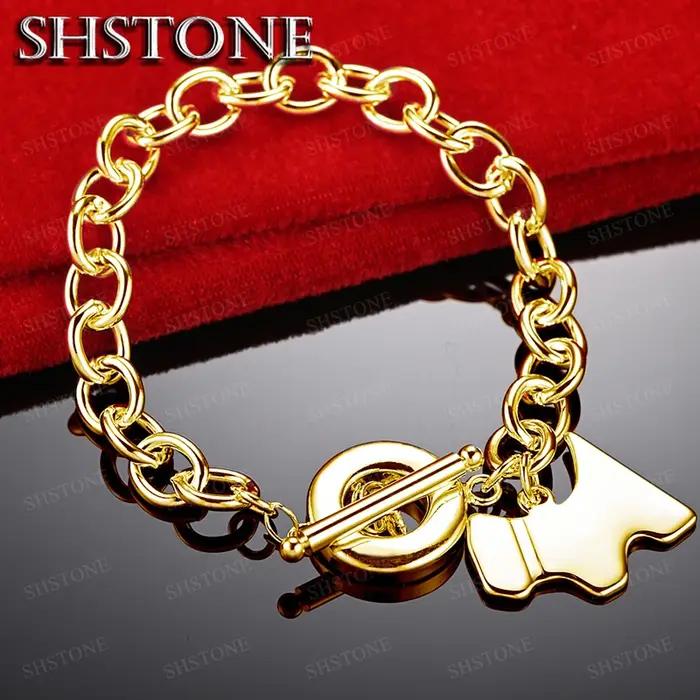 Bracelets avec pendentif chien en or 18 carats pour femmes et hommes