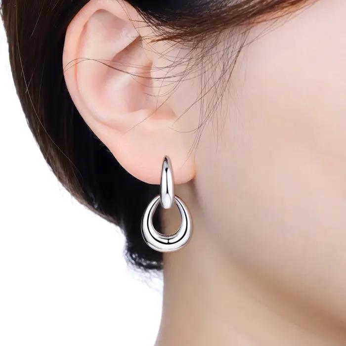 Boucles d'oreilles minimalistes PANPOKI en argent Sterling pour femmes, bijoux élégants et durables pour toutes les occasions spéciales
