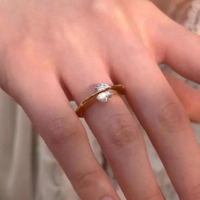 Bague en argent sterling 925 personnalisée avec zircon blanc pour femmes occasions spéciales soirée mariage