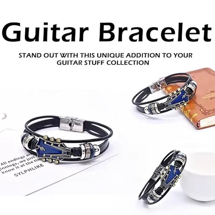 Bracelet de guitare rétro en simili cuir