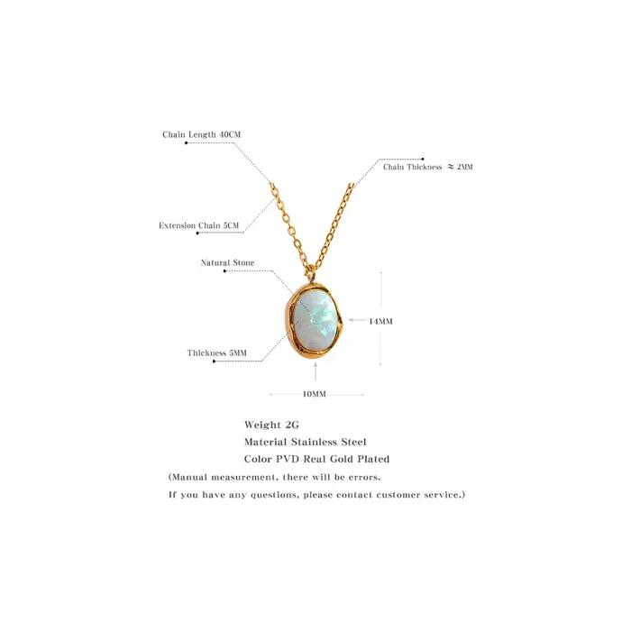 Yhpup – collier avec pendentif en pierre opale traitée