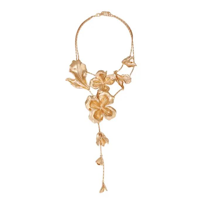 Colliers pendentifs ZAA vintage à grandes fleurs exagérées pour femmes
