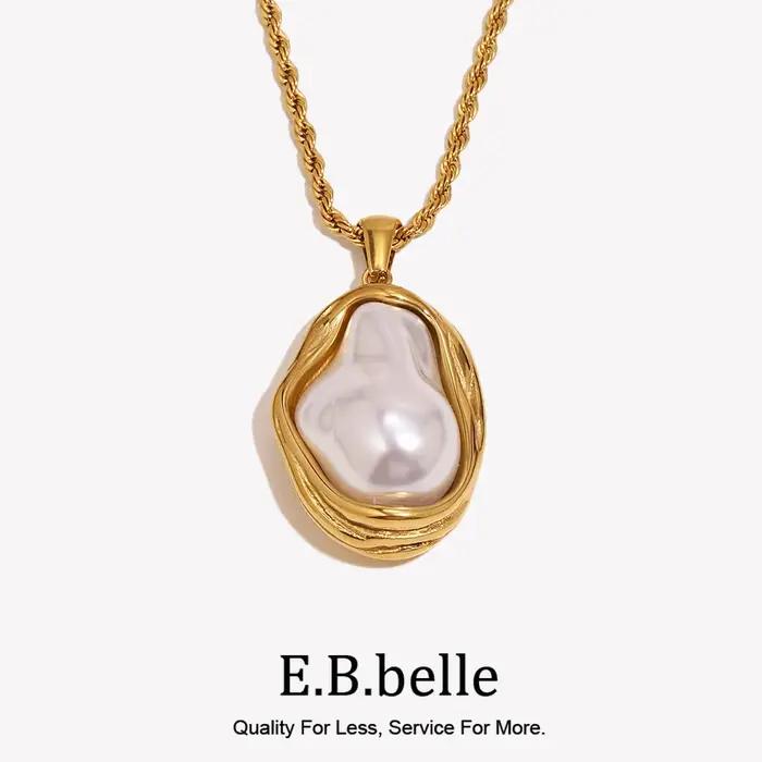 E.B.belle – collier à motifs de perles d'imitation baroques extraterrestres