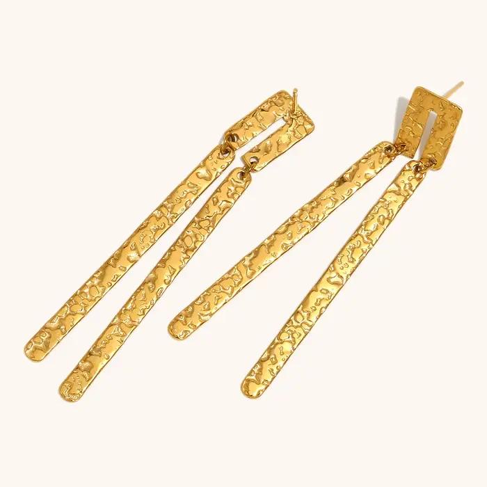 La. Muses – boucles d'oreilles rectangulaires en acier inoxydable pour femmes