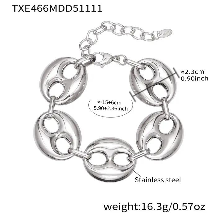 Ars 18K plaqué or grain de café lien chaîne collier Bracelet pour femmes déclaration en acier inoxyd