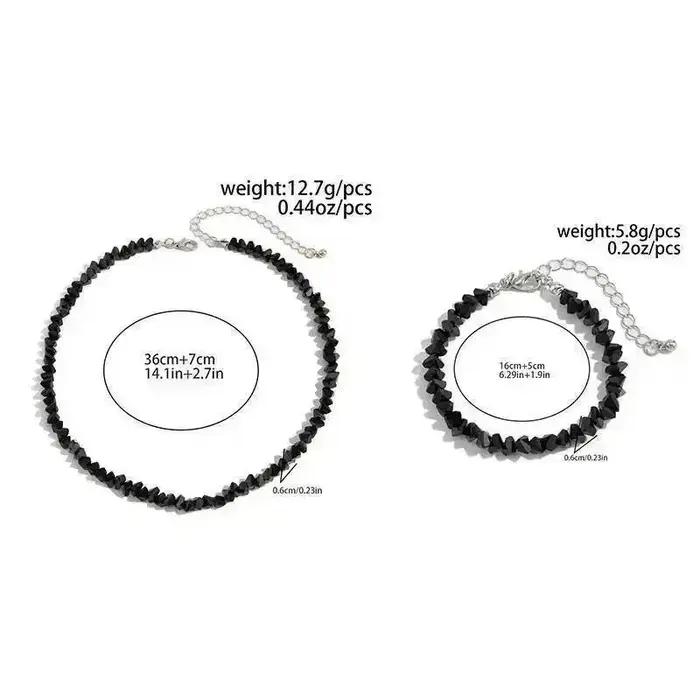 Élégant cristal perle chaîne courte collier ras du cou bracelet ensemble de bijoux pour les femmes exquis Banquet