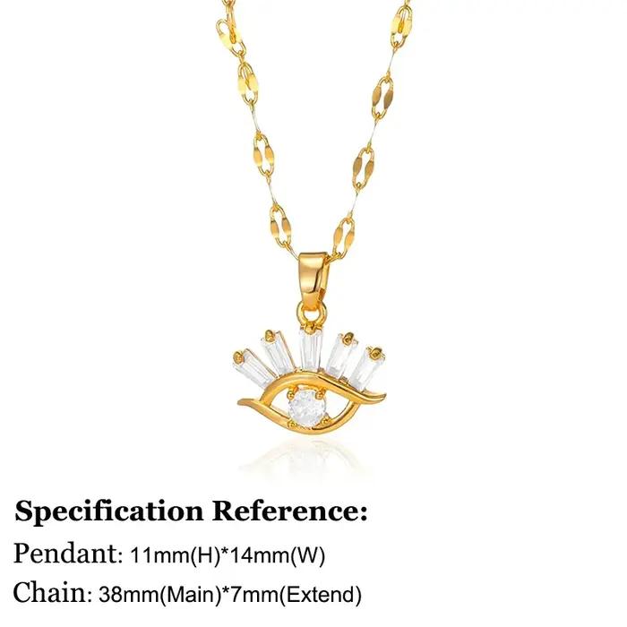 Collier mauvais œil bleu en Zircon pour femmes, couleur or, pendentif œil turc en acier inoxydable,