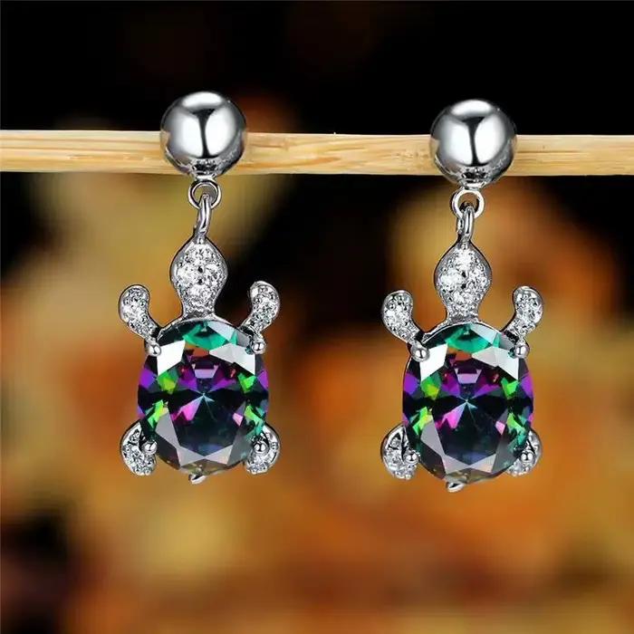 Boucles d'oreilles pendentif tortue en argent Sterling 925 pour femmes, bijoux d'oreille Chic et délicat en forme d'animal, Design exquis, accessoires quotidiens