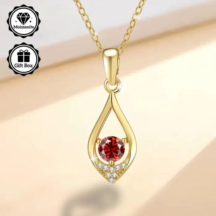 LAMVOICE/bijoux pour femmes bijoux de haute qualité collier hypoallergénique 0.5 carat moissanite