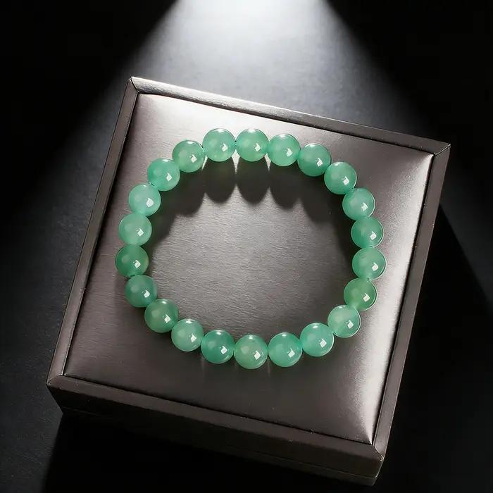 Bracelet en pierre naturelle aventurine avec perles Reiki pour booster de vitalité et porte-bonheur unisexe occasions spéciales