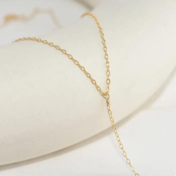 Collier en Y rempli d'or 14K
