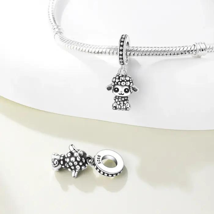 CYCUFF nouveau S925 argent Sterling mignon agneau pendentif femmes Bracelet collier bricolage fête d'anniversaire bijoux accessoire cadeau pour femme