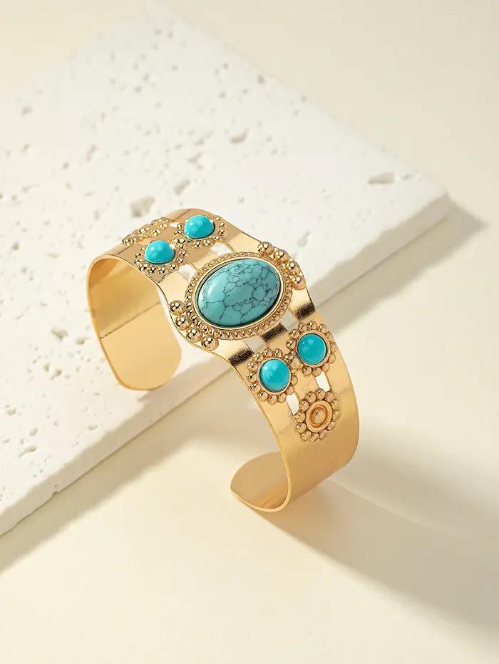 Bracelet imitation turquoise exquis à la mode et unique