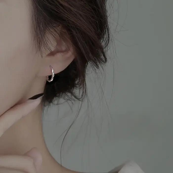 Boucles d'oreilles rondes simples en argent Sterling 925 pour femmes