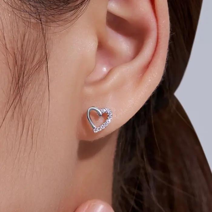 Boucles d'oreilles LinkerLove en forme de cœur pour femmes
