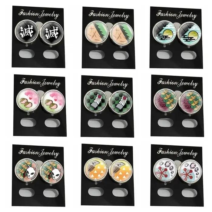 Boucles d'oreilles en verre Anime Tanjiro Nezuko pour femmes et hommes