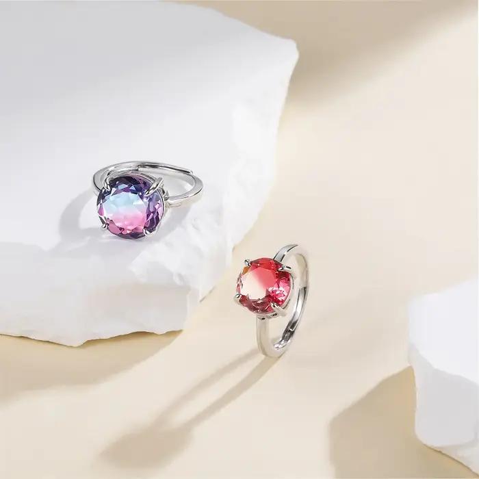 Monkton Rotterdam-Bague de Mariage en Verre Lavande Y2k pour Femme