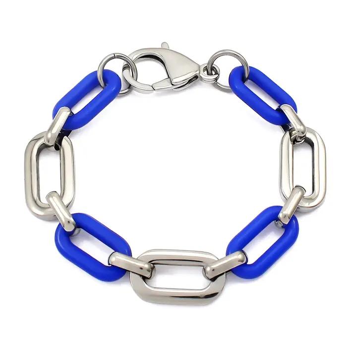 Tout nouveau collier tendance de luxe avec bracelet de bijoux en argent et acrylique coloré