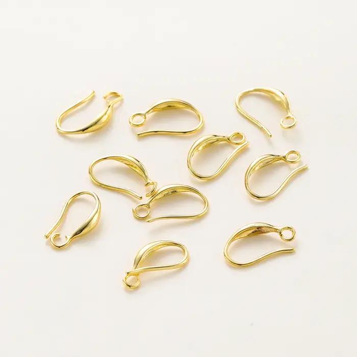 10 pièces/lot 14K 18K or véritable boucle d'oreille pendentif crochet oreille fil