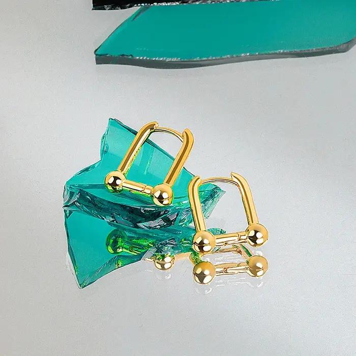 Boucles d'oreilles créoles en forme de U en argent regardé 925 pour femme