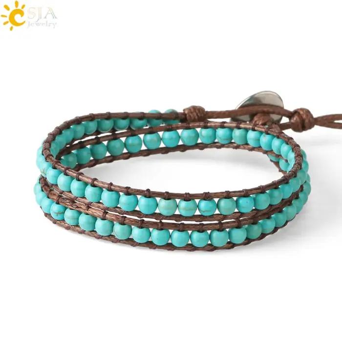 Bracelet en turquoise et agate indienne pour homme et femme, bracelet bohème classique à offrir pour les occasions spéciales et le quotidien
