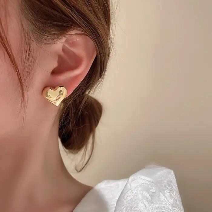 Boucles d'oreilles circulaires en acier inoxydable pour femmes, couleur or, Simple, Zircon cubique,
